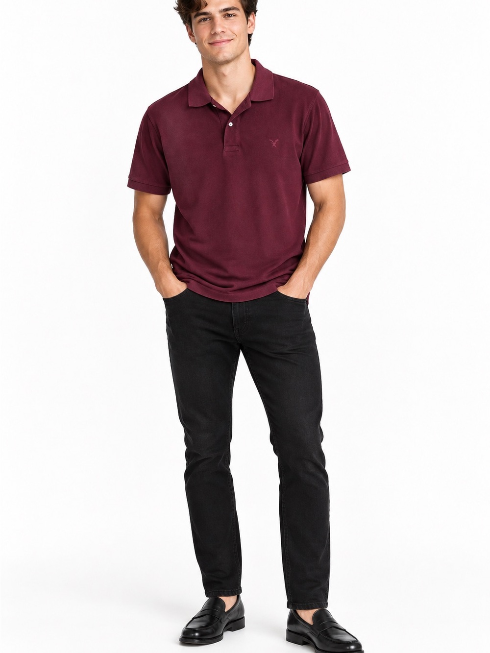 American Eagle Men’s Burgundy Classic Polo Shirt NWT Size Medium